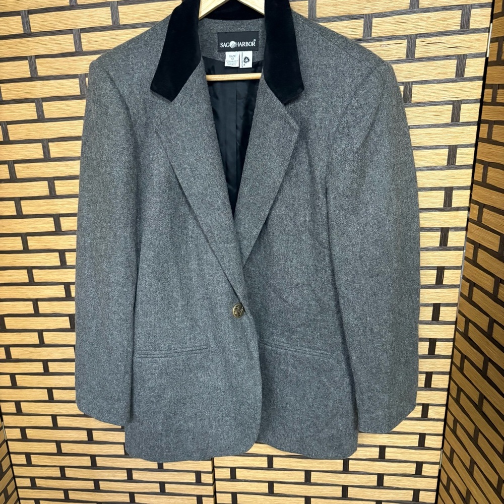 Sag Harbor Gray Wool Blazer Size 10‎